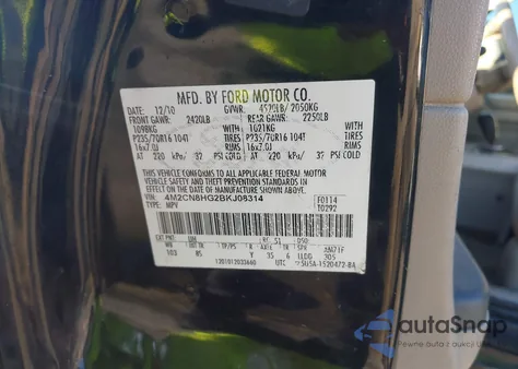 2011 Mercury Mariner Premier from USA, damaged, VIN 4M2CN8HG2BKJ08314